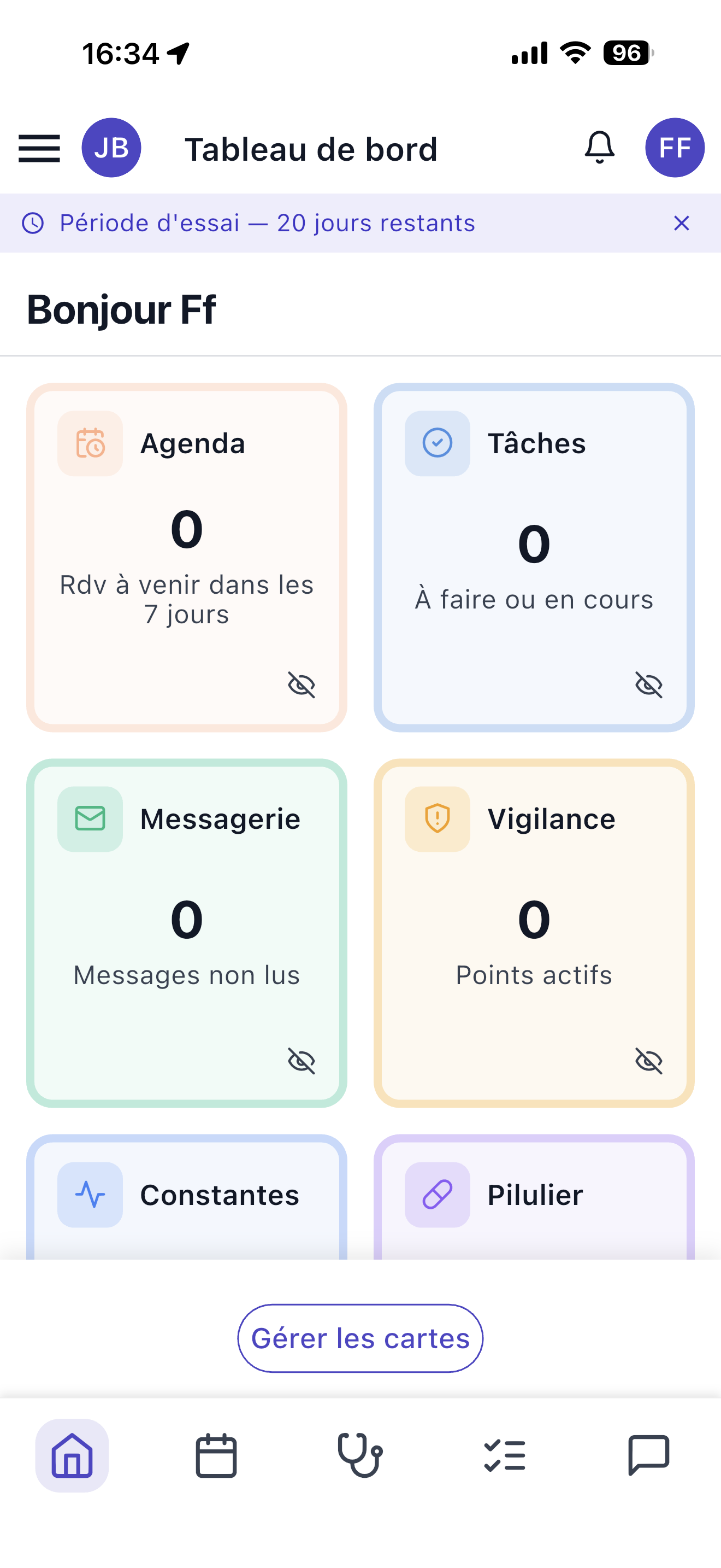 Tableau de bord